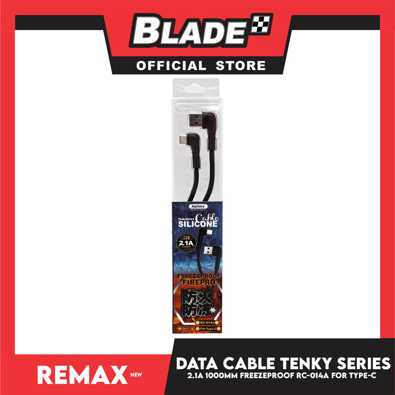 Remax Data Cable Tenky Series Silicone Cable 2.1A 1000mm RC-014a for Type-C (Black) Compatible with Samsung S20+ S10 Note 10 iPad Pro MacBook Pro Google Pixel