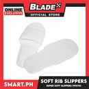 Disposable Soft Rib Slipper (White) Used for Home, Hotel and Spa