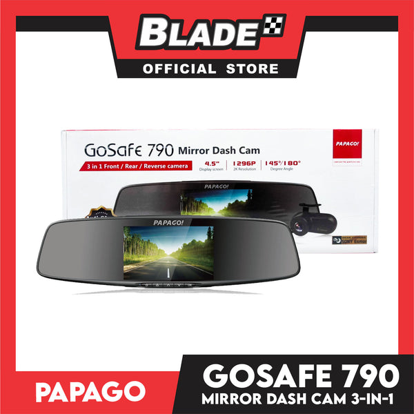 Papago Gosafe 790 Mirror Dash Camera- Front-Rear Reverse Camera