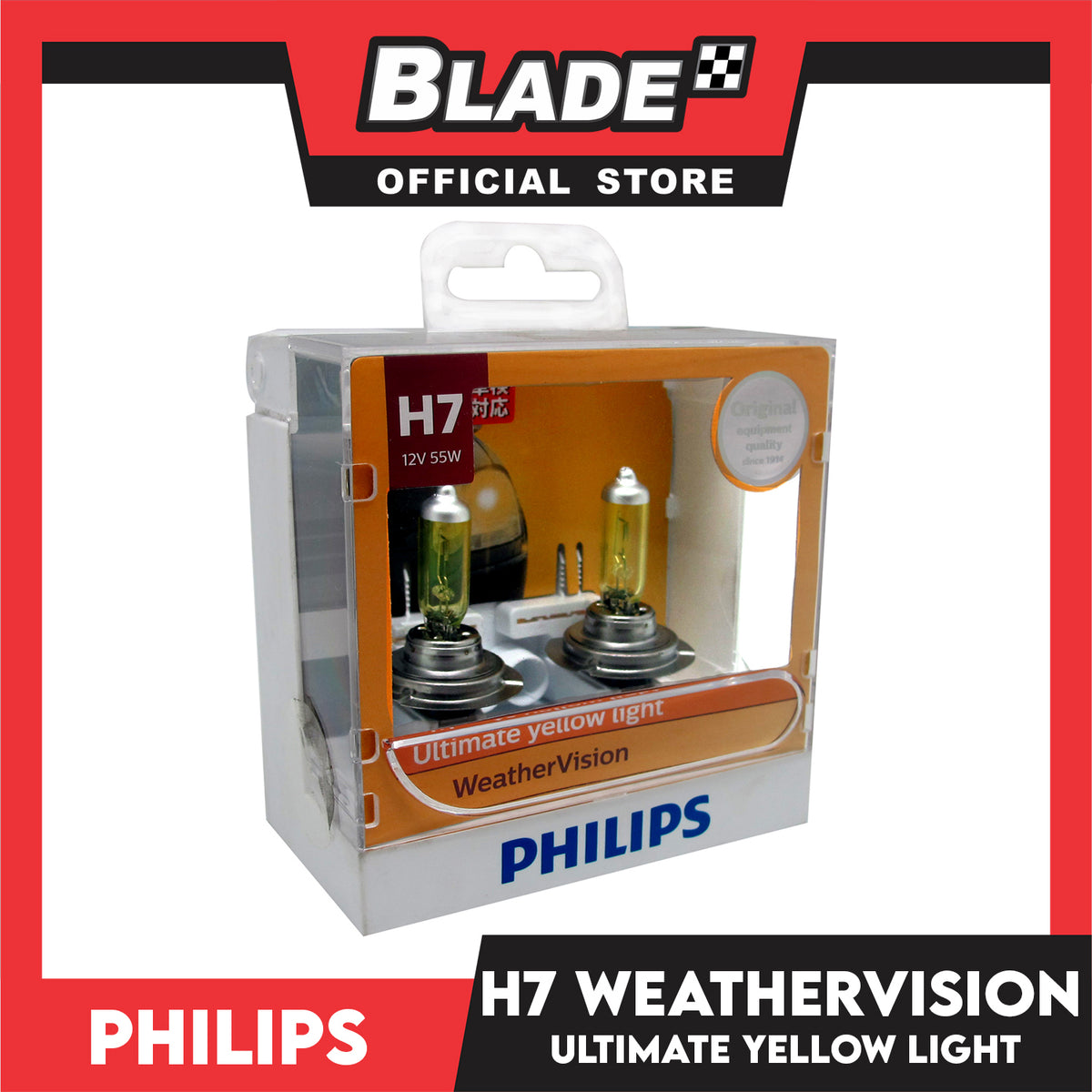 Philips WeatherVision H7 12V 55W Ultimate Yellow Light