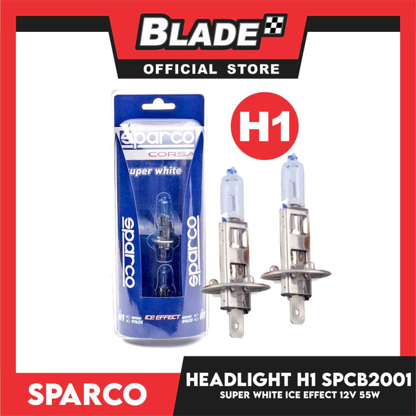 Sparco Headlight H1 Super White Light Bulb SPCB2001 (Set of 2) White