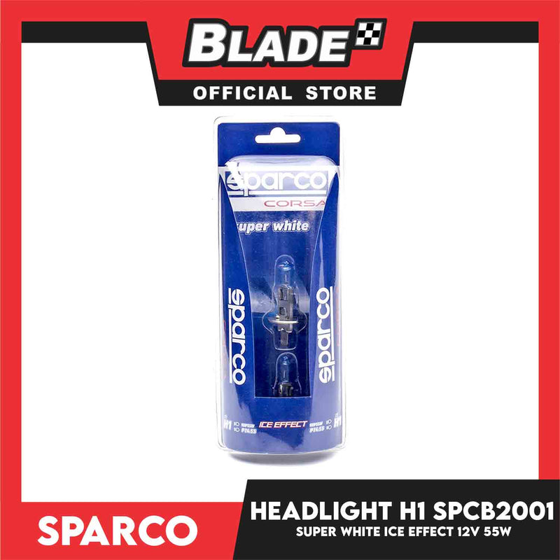 Sparco Headlight H1 Super White Light Bulb SPCB2001 (Set of 2) White