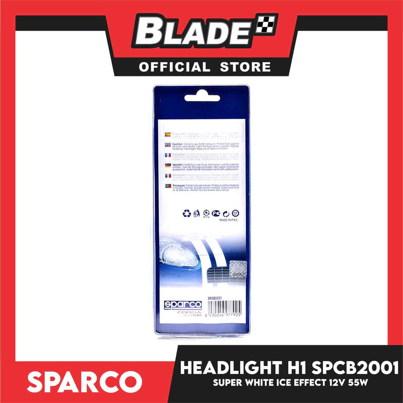 Sparco Headlight H1 Super White Light Bulb SPCB2001 (Set of 2) White