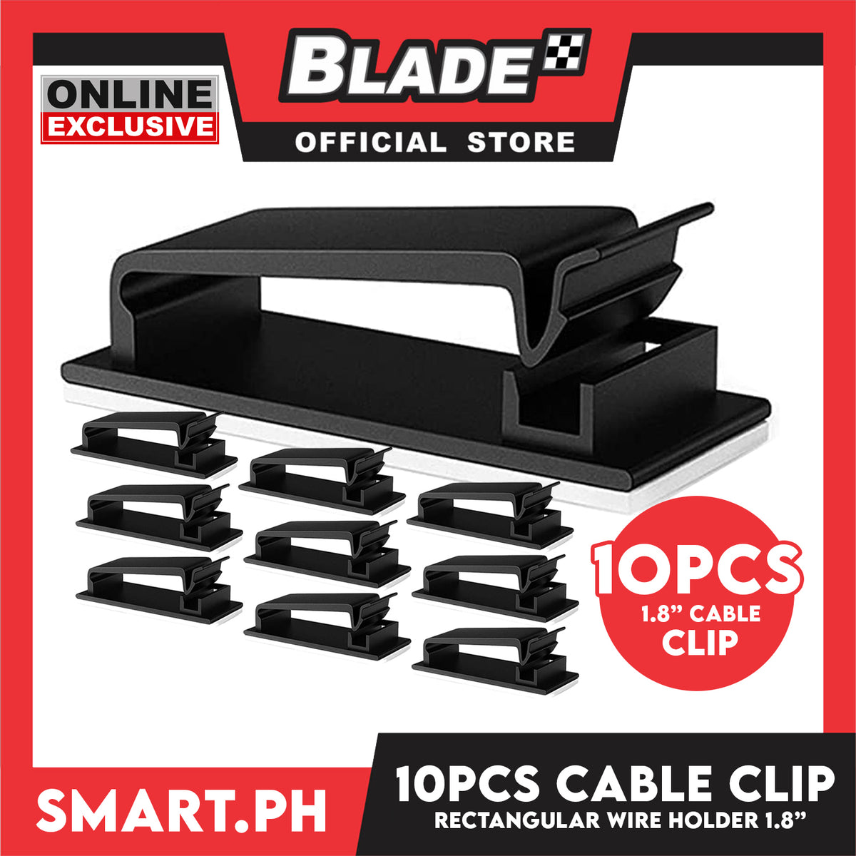 10pcs Cable Clip Rectangular Multipurpose Wire Organizer Clips with Strong Adhesive for Tablet PC Laptop Computer TV Home Office Car