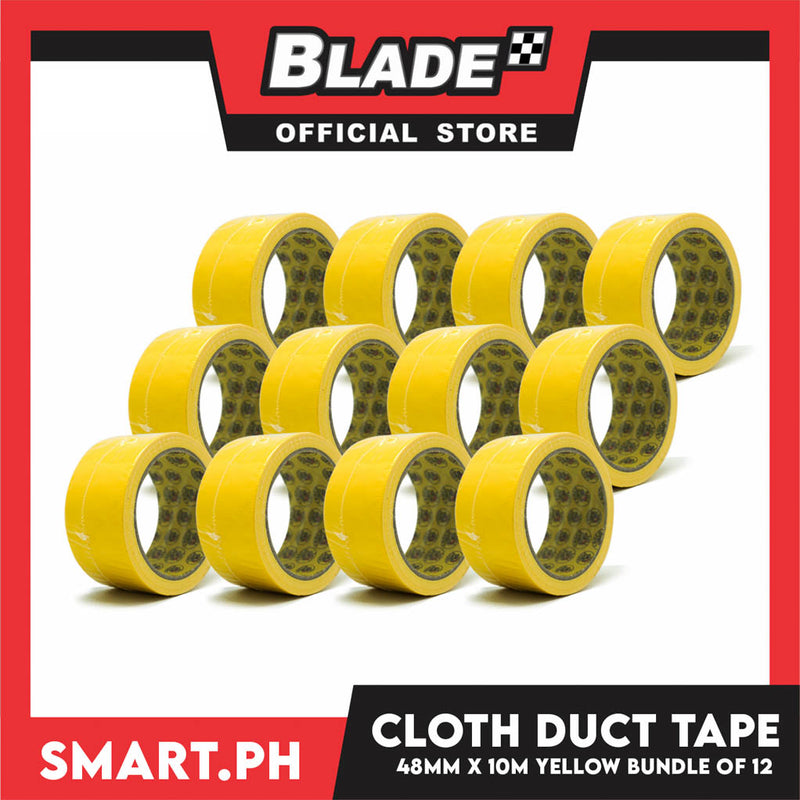 Croco Tape Cloth Duct Tape 48mm x 10m (Yellow) Bundle of 12