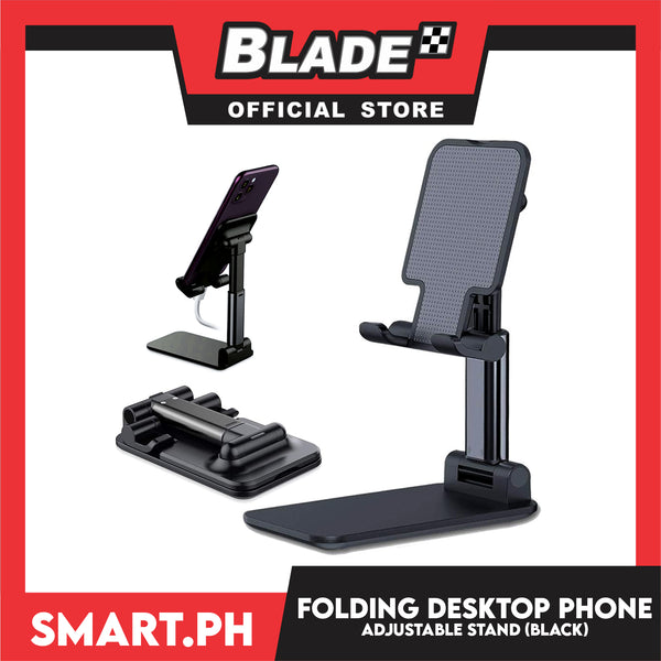 Foldable Desktop Phone Holder Stand (Black) Adjustable Smartphone Tablet Holder