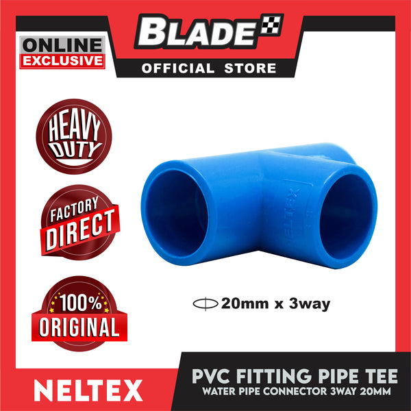 Neltex PVC Water Fitting Pipe Straight Tee 20mm (1/2inch) 3way Connector for Pipes