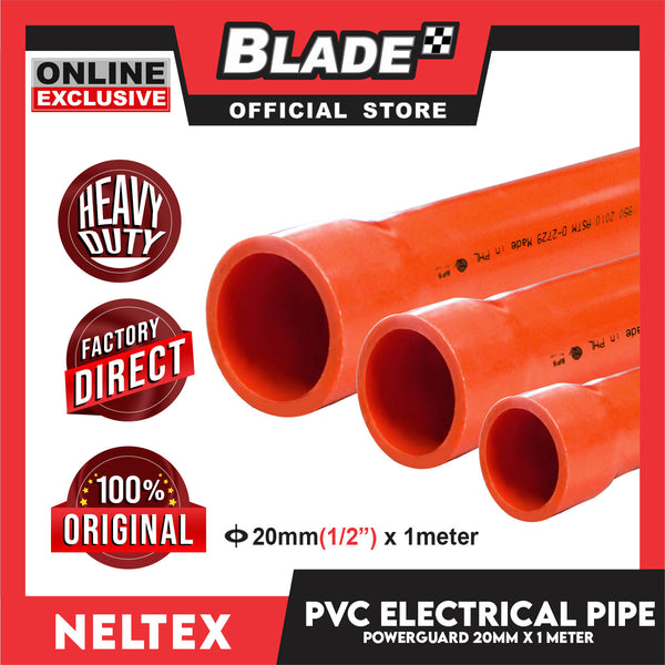 Neltex PVC Electrical Pipe Powerguard 20mm (1/2) x 1meter (Orange) Electrical Wire Safety Organizer