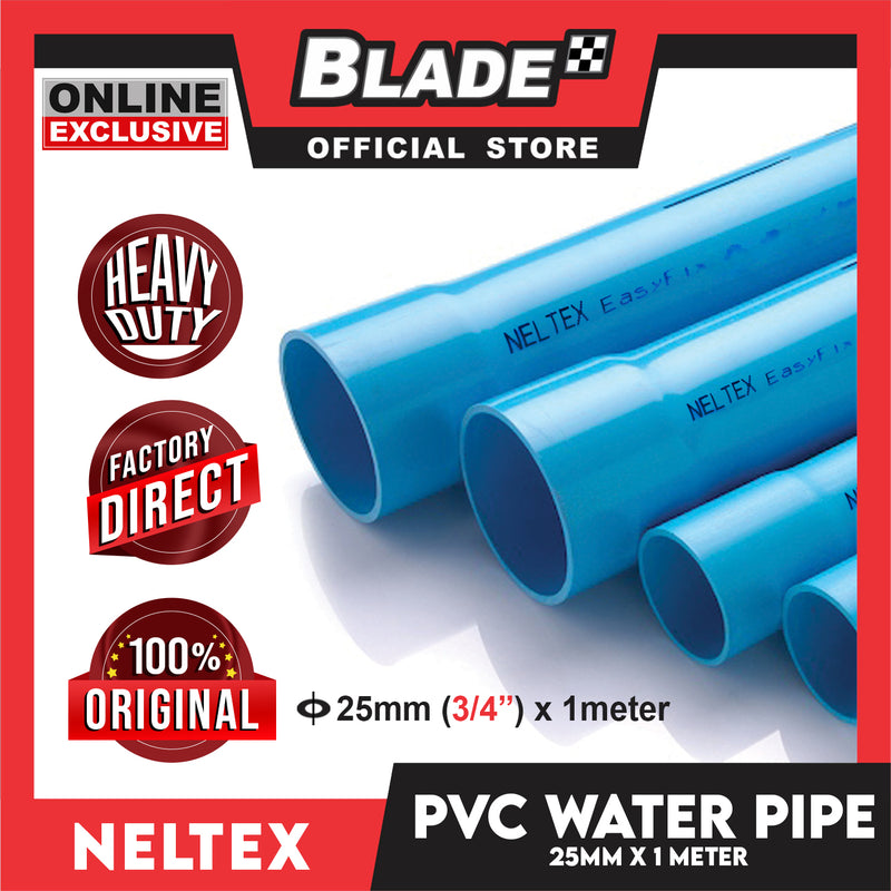 Neltex PVC Water Pipe 25mm (3/4inch) x 1meter (Blue) Waterline Tube Pipe