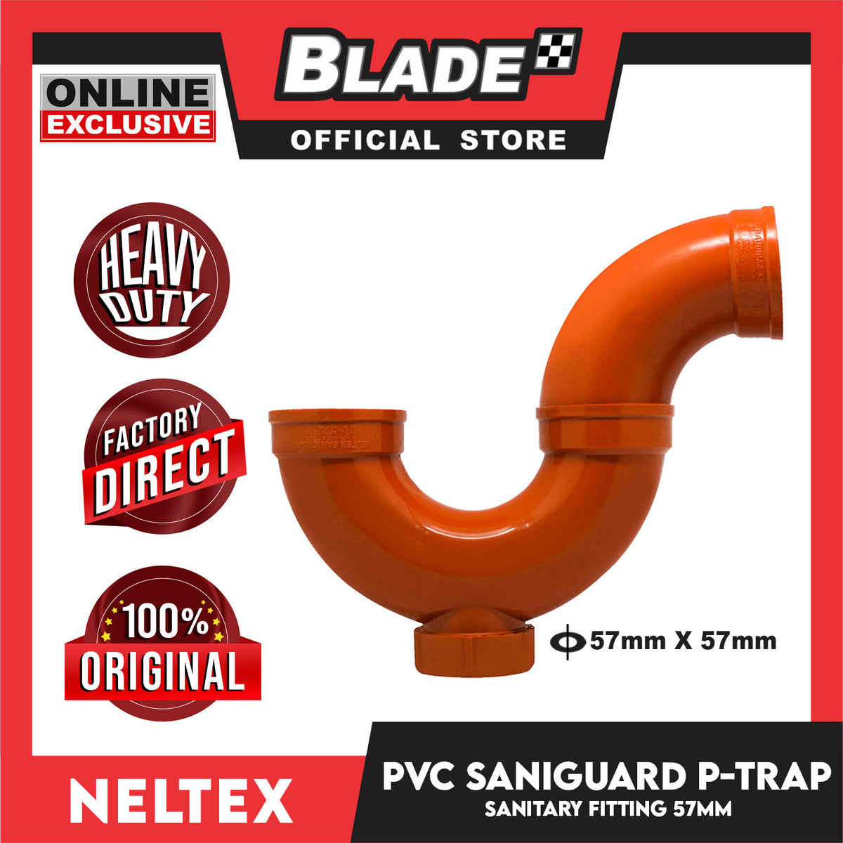 Neltex Saniguard PVC Fitting P-Trap 57mm