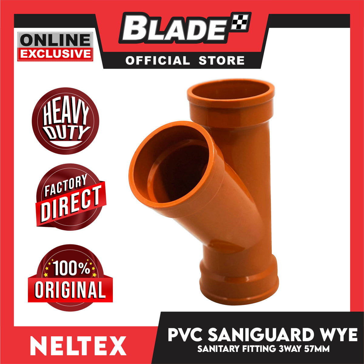 Neltex Saniguard PVC Fitting Wye 57mm x 57mm
