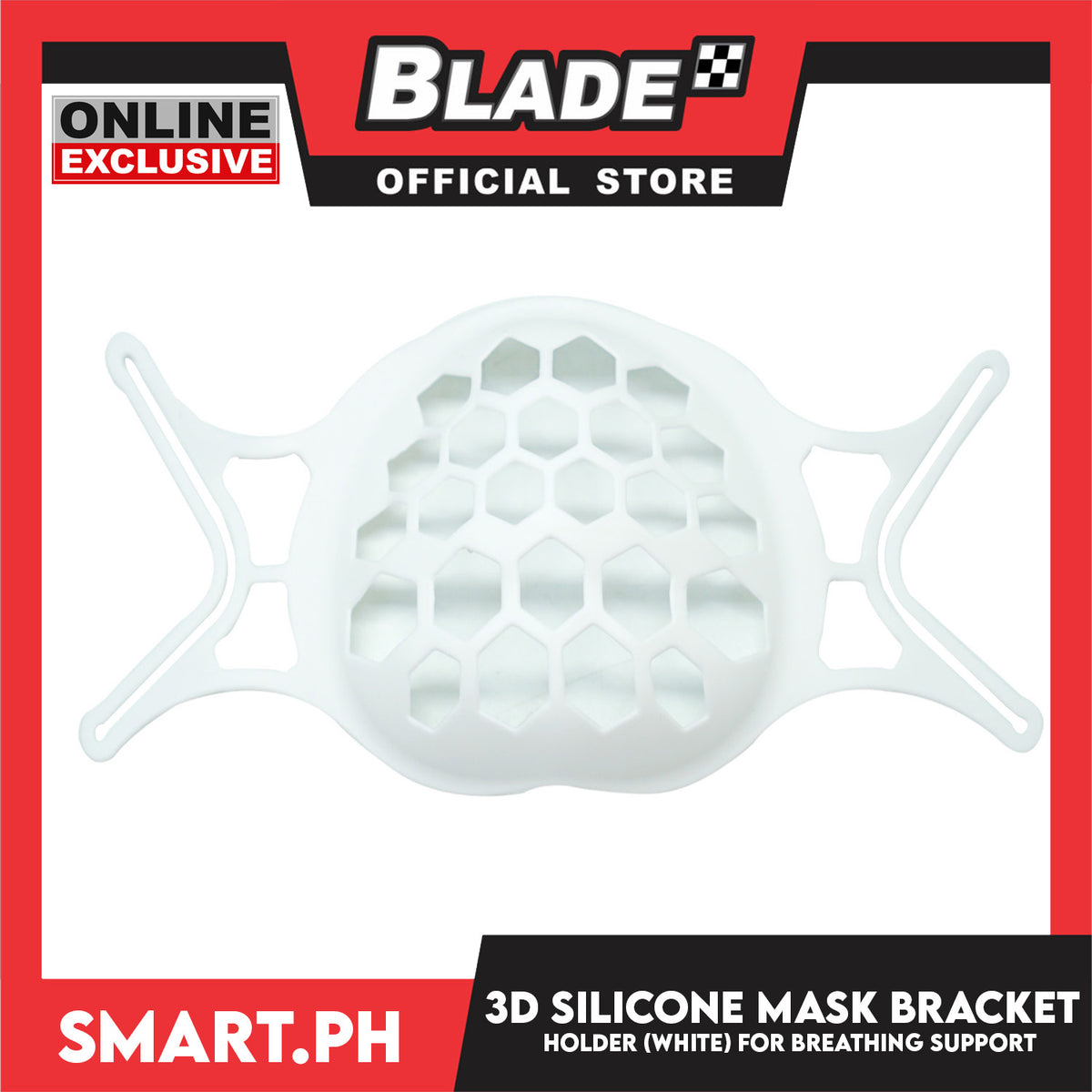 3D Silicone Facemask Bracket Holder (White)  Inner Support Frame for More Breathing Space
