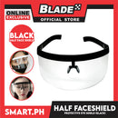 Face Shield Half Acrylic, Protection Windproof Clear View Half Face Eye Shield Multifunction Travel HD Lenses Outdoor (Black)