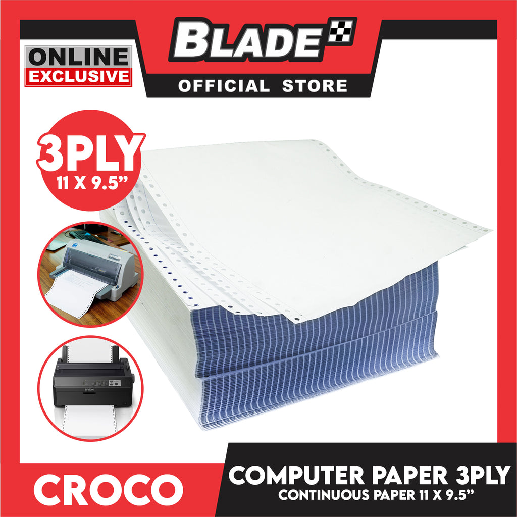 Croco Computer Forms Standard 11x9 1/2'' 1Box (3Ply) Continuous Comput ...