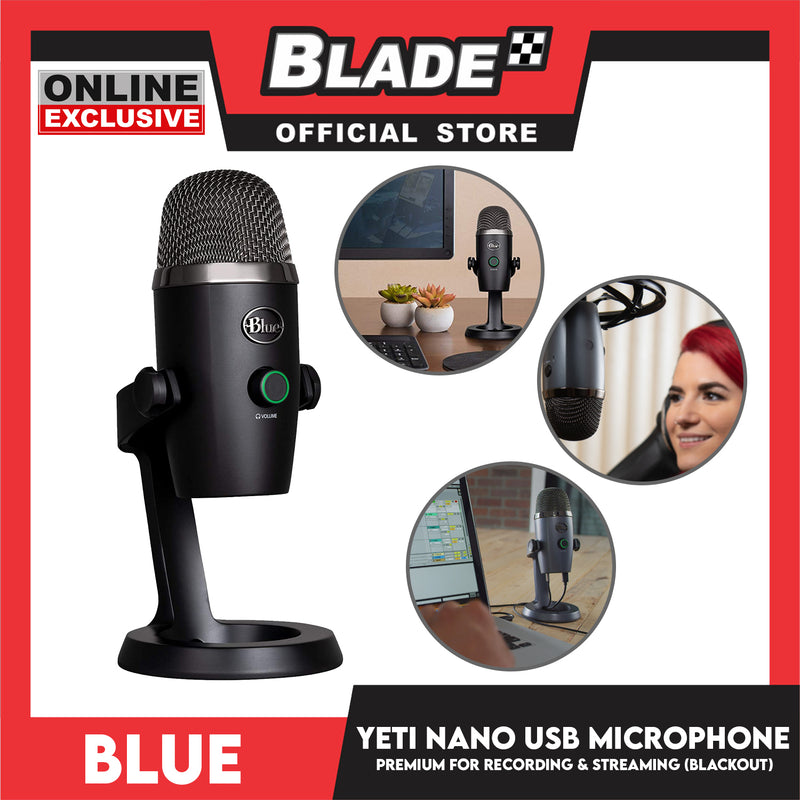 Blue Yeti Nano USB Microphone Premium for Recording and Streaming (Black Out)