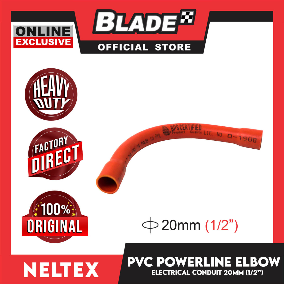 Neltex Powerline Electrical Fittings Elbow 20mm (1/2'')