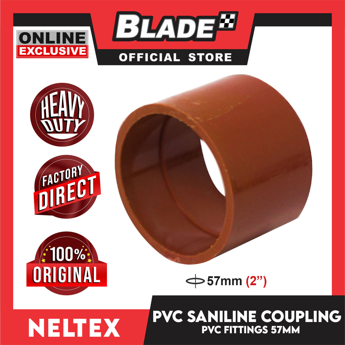 Neltex Saniline PVC Fittings Coupling 57mm (2'')