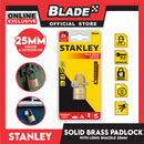 Stanley Solid Brass Long Padlock with Long Shackle 25mm Heavy Duty Security Padlock Lock