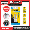 Stanley Solid Brass Padlock Chrome Plated with Long Shackle 30mm Heavy Duty Security Chrome Padlock