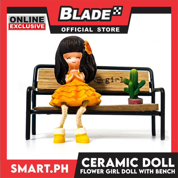 Gifts Ceramic Doll with Bench Figurine JC3325-B (Assorted Designs and Colors)