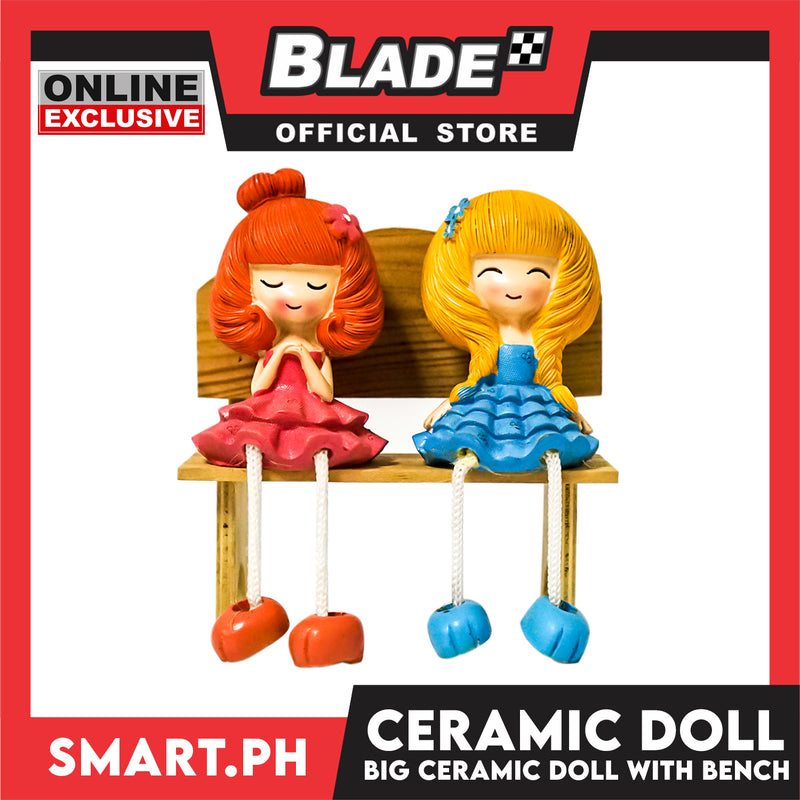 Gifts Ceramic 2 Dolls with Bench Figurine MB935B (Assorted Designs and Colors)