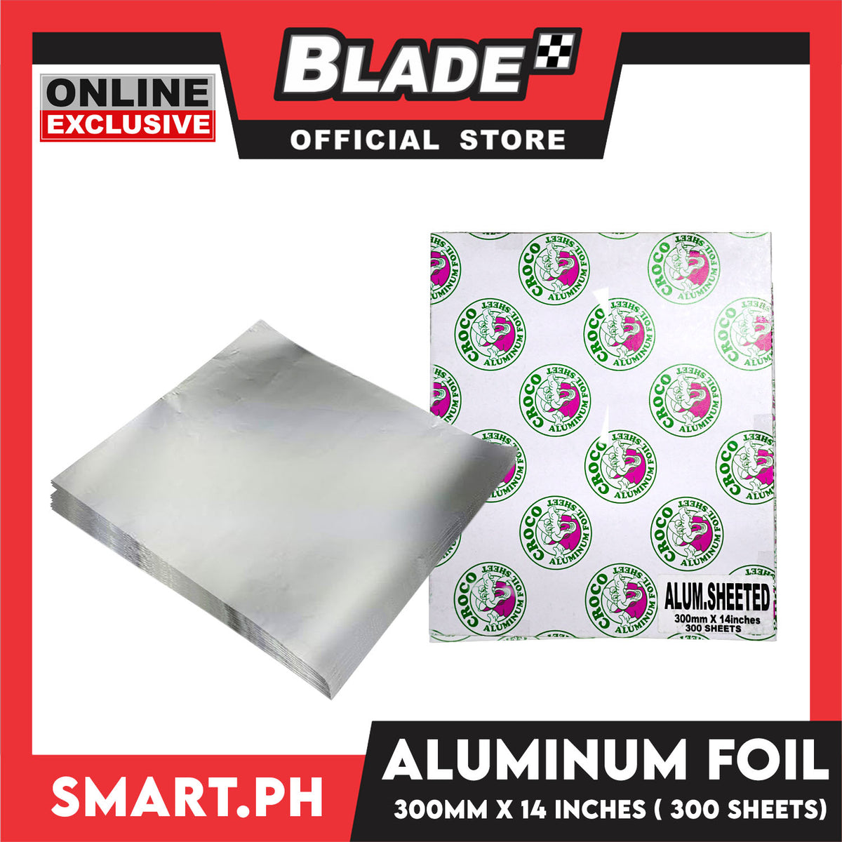Croco Sheeted Aluminum Foil 300 Sheets 30cm x14''