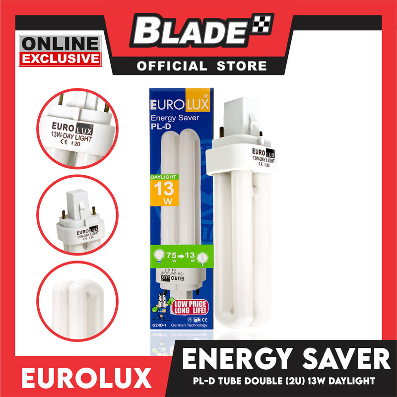 Eurolux Energy Saver Double Tube Bulb 2U  PL-D G24-1 13W (Daylight)