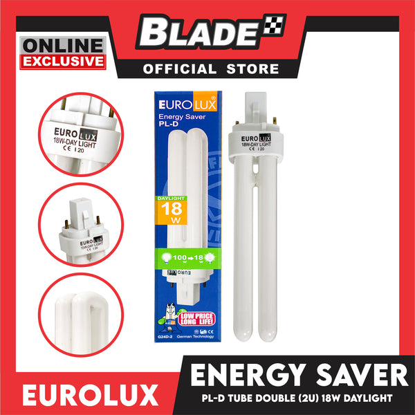 Eurolux Bulb Energy Saver PL-D Double Tube 2U G24-2 18W Daylight