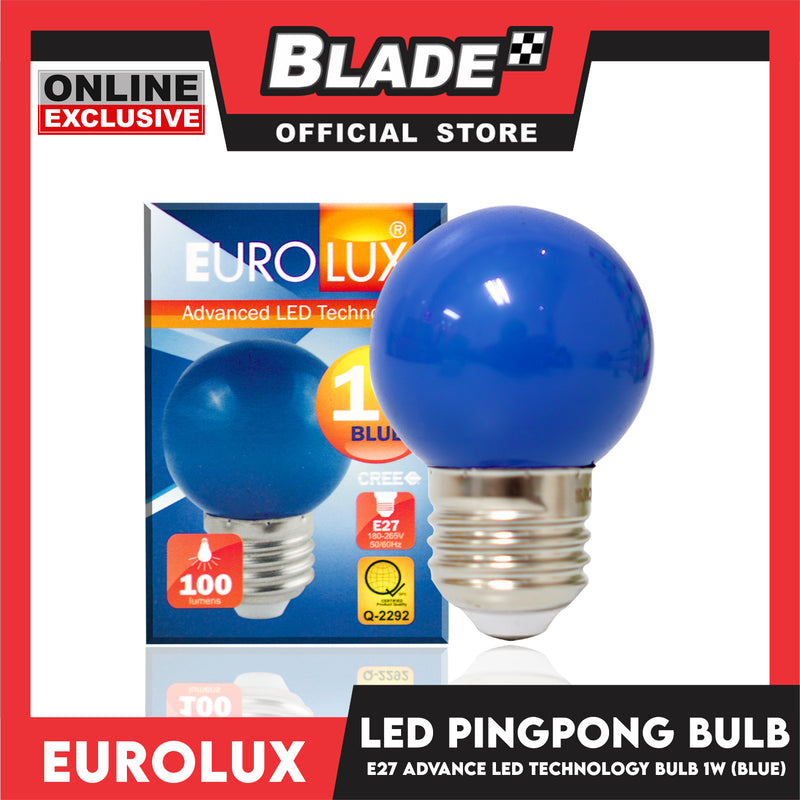 Eurolux LED Bulb E27 Ping-pong Bulb 1W Blue