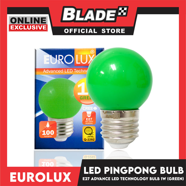 Eurolux LED Bulb E27 Ping-Pong Bulb 1W Green