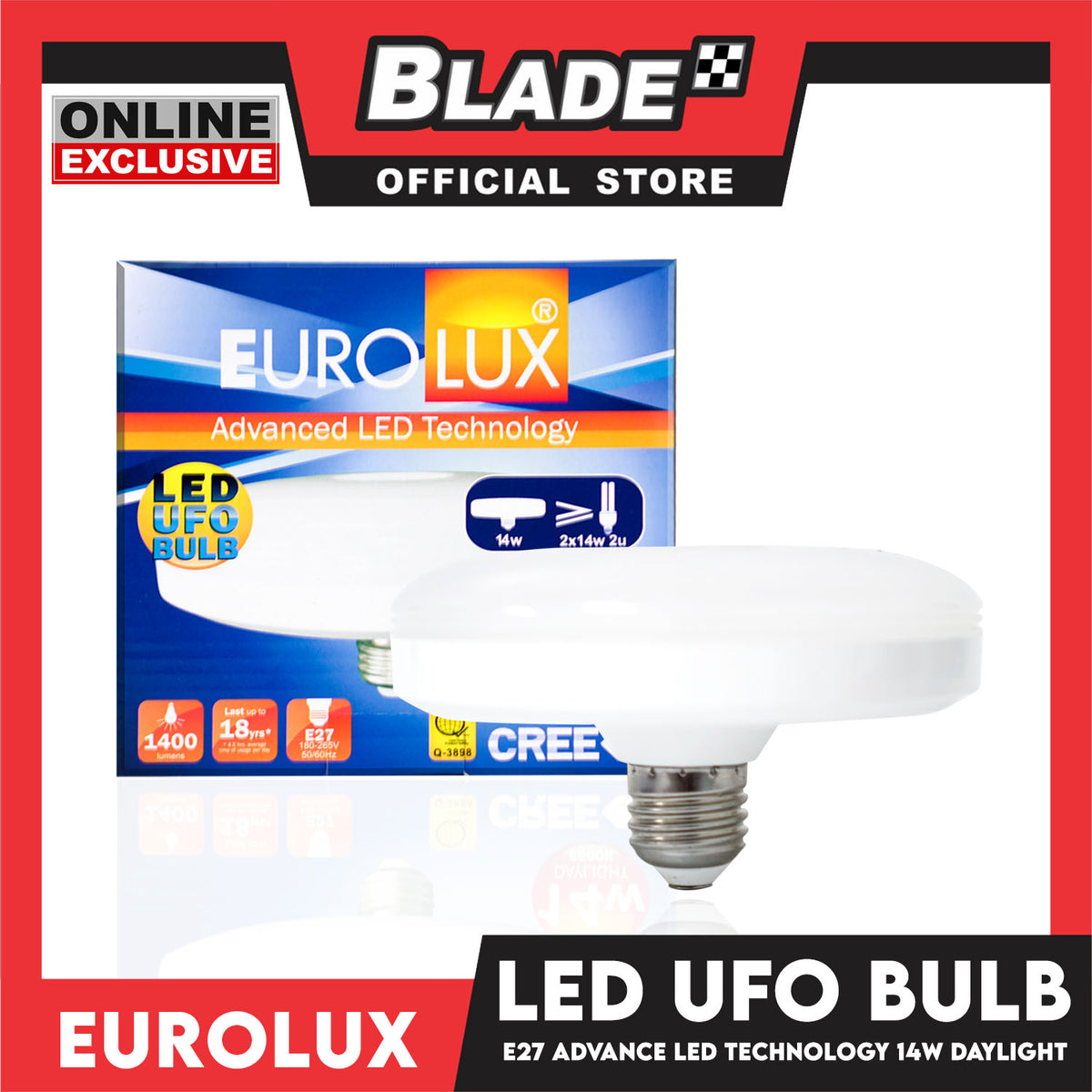 Eurolux LED UFO Bulb 6500k 1400 lumens 14W (Daylight)