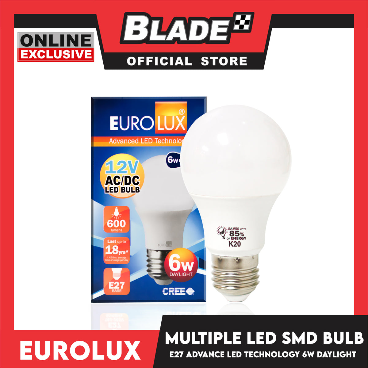 Eurolux LED Bulb 12V AC/DC 6W Daylight
