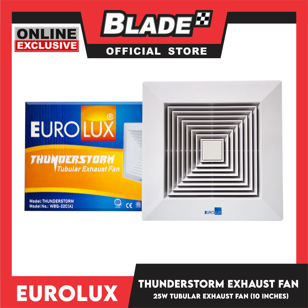 Eurolux Thunderstorm Tubular Exhaust Fan WBQ-22C (A) 10'' 25watts