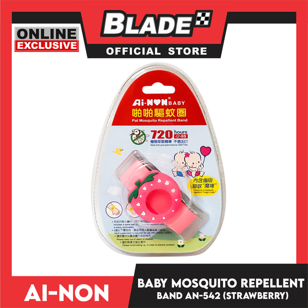 Ainon Baby Pat Mosquito Repellent Band with 2pcs Refill AN542P (Strawberry)