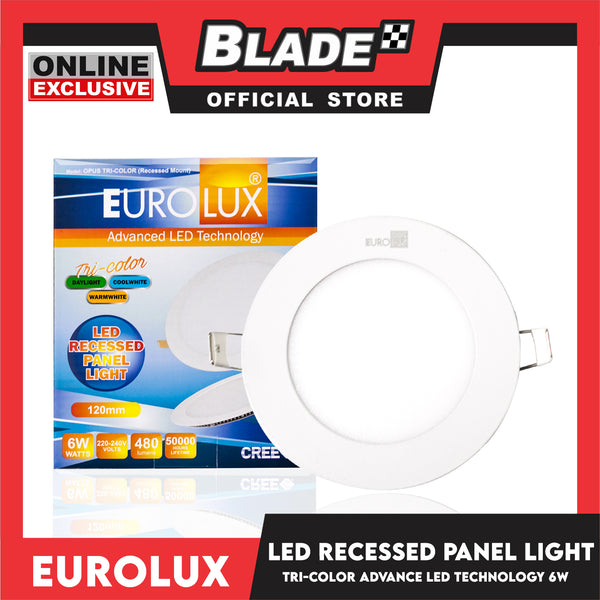 Eurolux LED Recessed Panel Light Tri-Color 120mm 480 lumens 6 watts