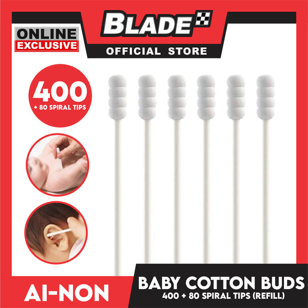 Ainon Baby Cotton Buds Spiral 480Tips Refill AN-511A