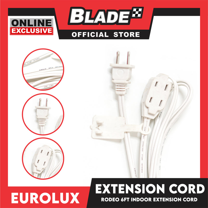 Eurolux 6ft /1.8m 3 Outlet Extension Cord Indoor High Quality Rodeo Outlet Power Strips