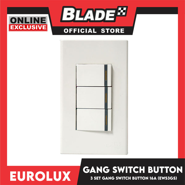 Eurolux Wiring Devices 3 Gang Switch EWS3GS 16A