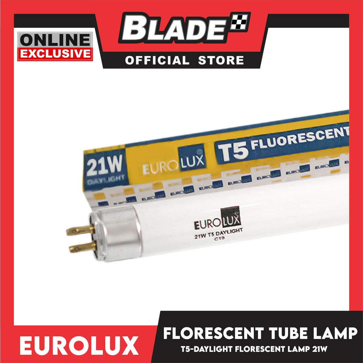 Eurolux T5 Daylight Fluorescent Tube Lamp 21W