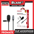 Promate Omni-Directional Clip Microphone ClipMic-C 150cm Compatible with Laptops, Smartphones and Tablets