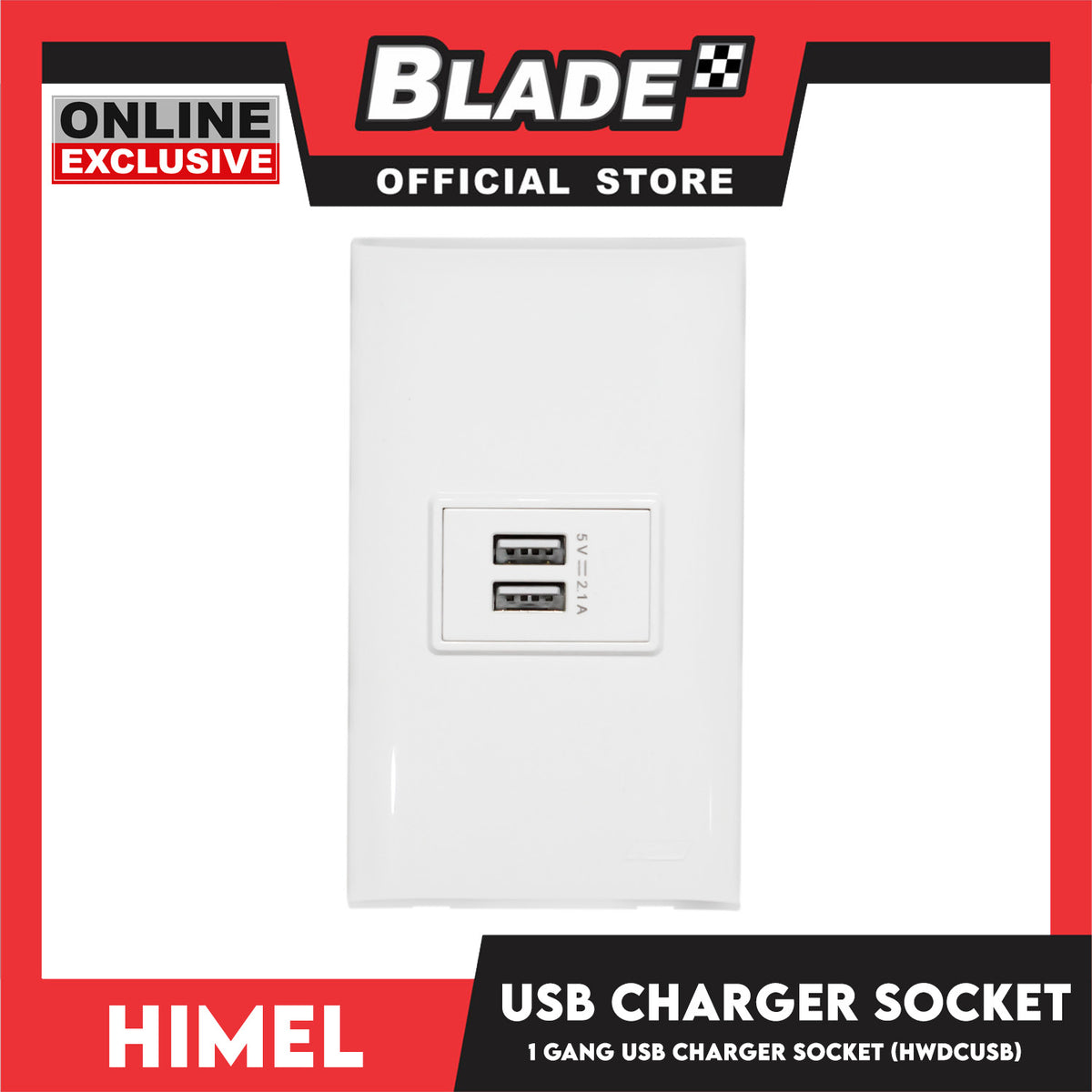 Himel 1 Gang USB Charger Socket HWDCUSB