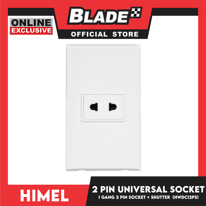 Himel 1 Gang 2 Pin Socket + Shutter HWDC12PS