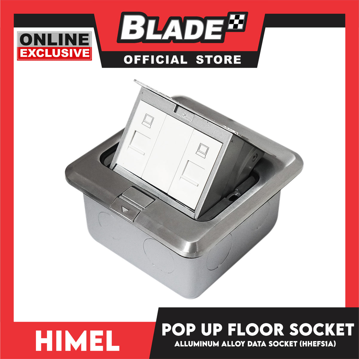 Himel Floor Socket Aluminum Alloy 120 x 120mm with 2 Data Socket