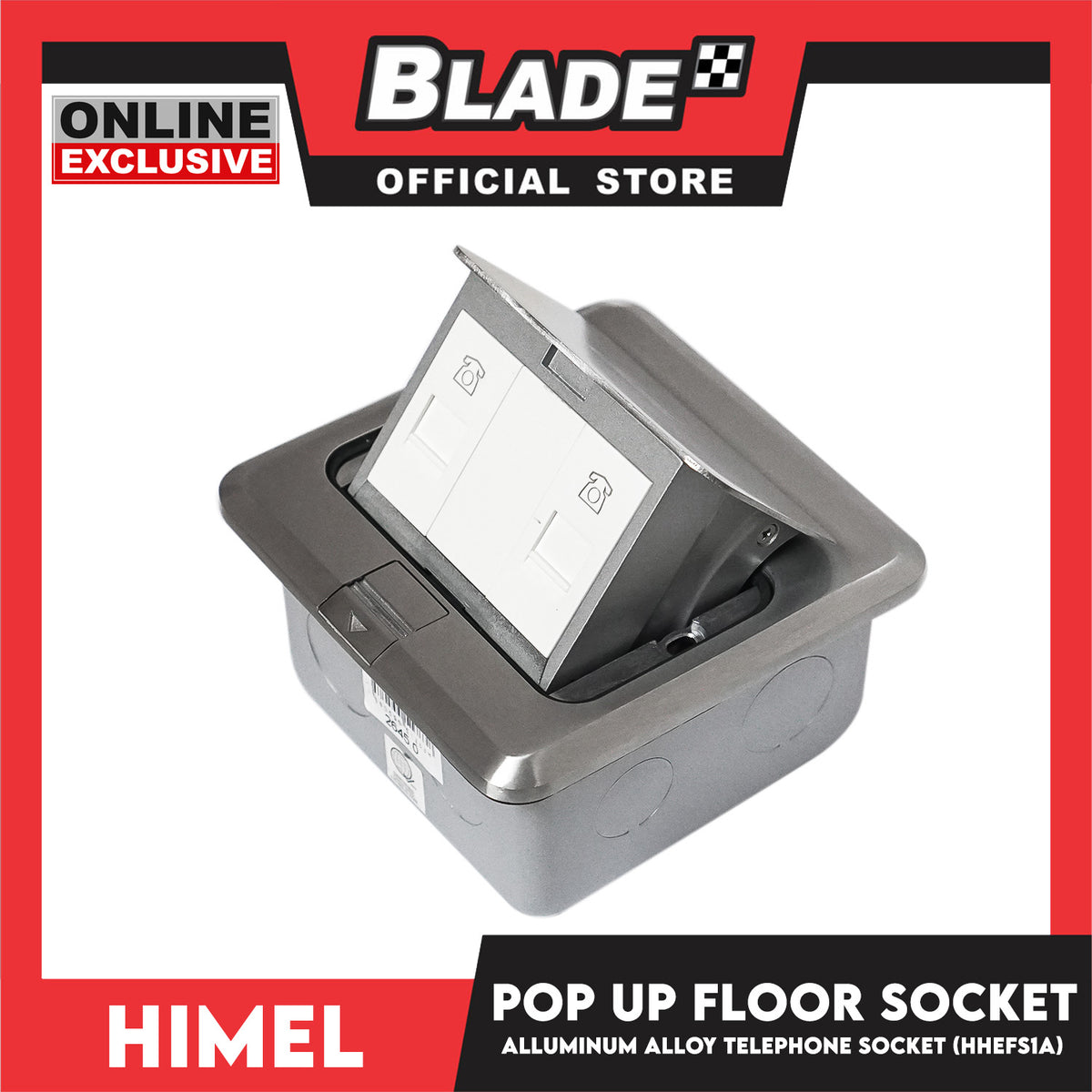 Himel Floor Socket Aluminum Alloy 120 x 120mm with 2 Telephone Socket