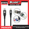 Promate 120cm Data and Charge Cable PowerCord 27W (Black) USB-C to Apple Lightning Made for iPhone, iPad and  iPod