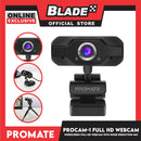 Promate Webcam Full-HD Widescreen with Noise-Reduction Mic ProCam-1 (Black)