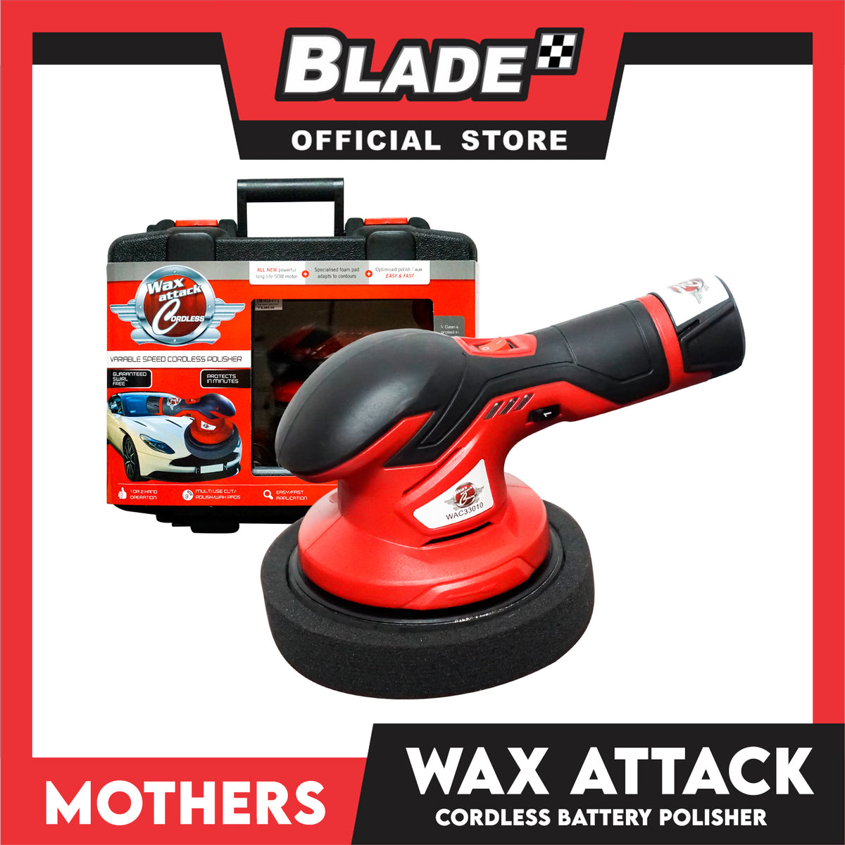 Mothers Wax Attack Cordless Variable Speed Polisher 65WAC33020