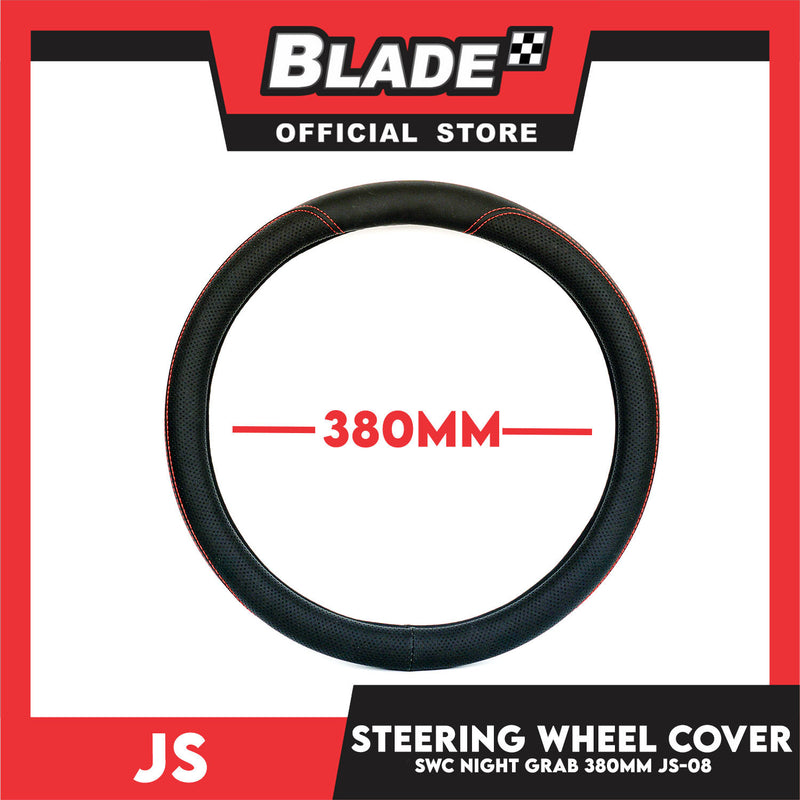 JS Steering Wheel Cover SWC Style And Premium Night Grab 380mm JS-08 Universal Fit for Suv's, Vans, Cars and Trucks