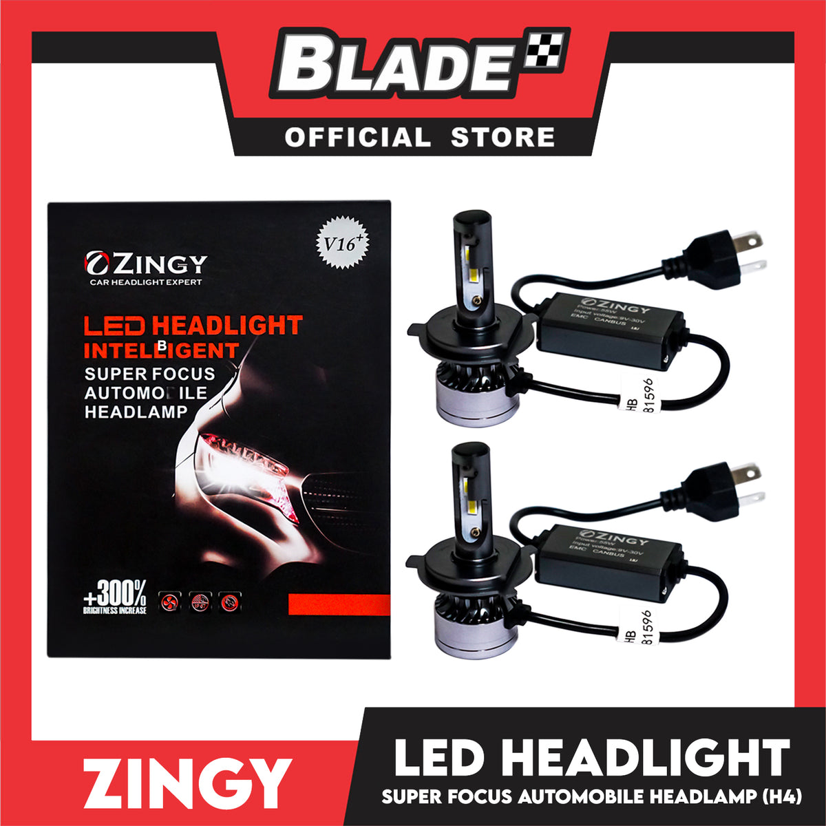 Zingy Car Led Headlight H4 6000K Intelligent, Super Focus Auto-Mobile Head Lamp V16+