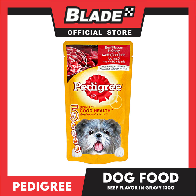 Pedigree Beef Chunks Flavor In Gravy 130g Dog Food Wet Food